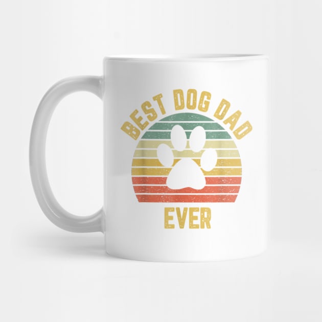 Best Dog Dad Ever Paw Print Vintage by Suchmugs